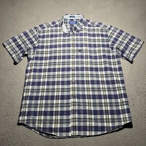 Pendleton Shirt Mens Large Plaid Short Sleeve Button Down Preppy Colorful Cotton